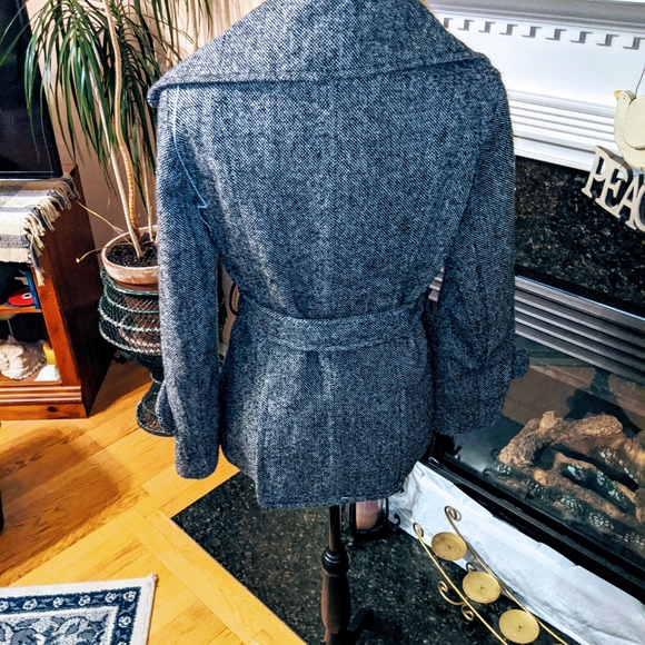 B.Moss thick houndstooth belted pea coat - Picture 6 of 7